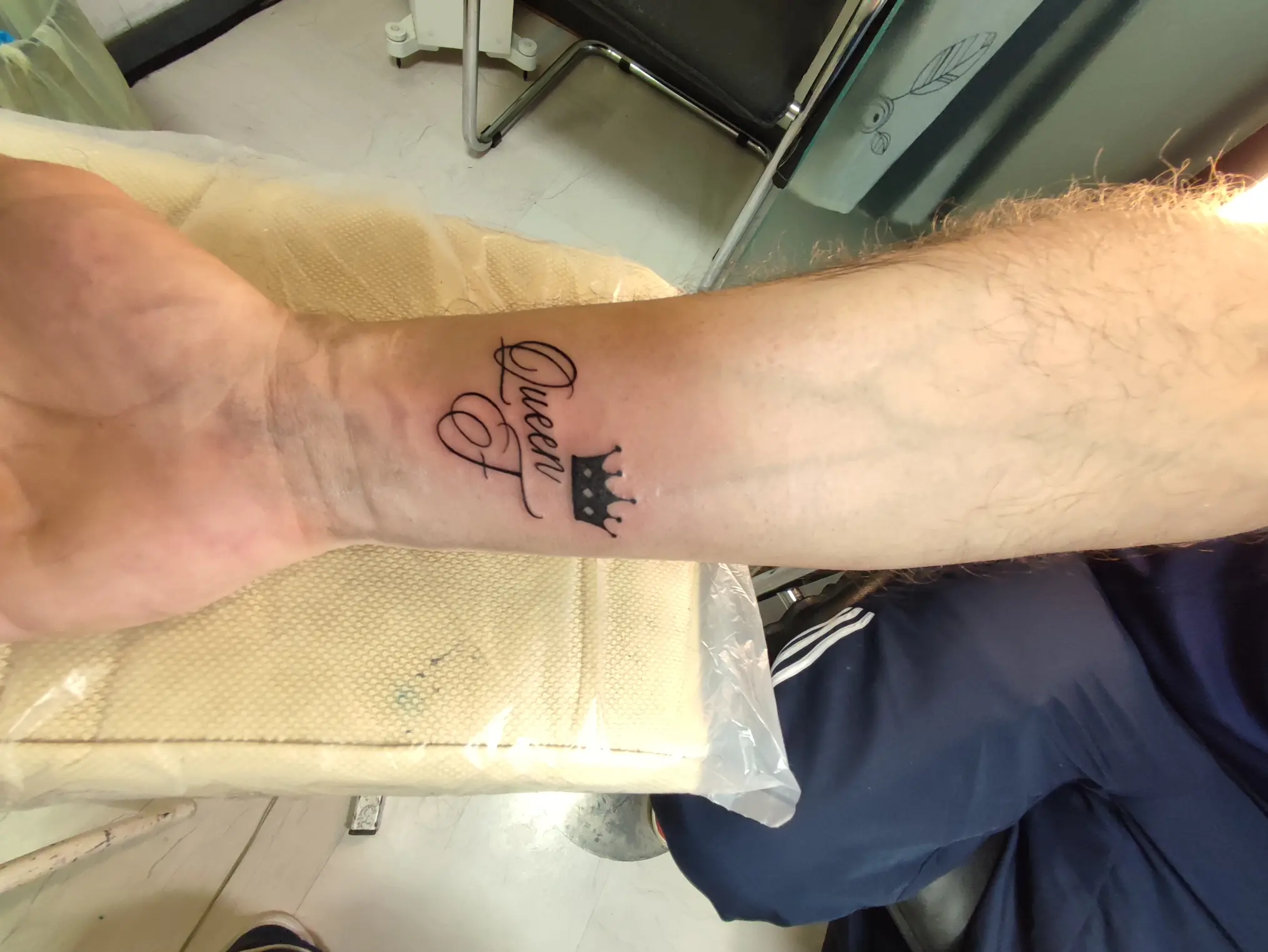 Fine line tattoo healing during a vacation in Croatia