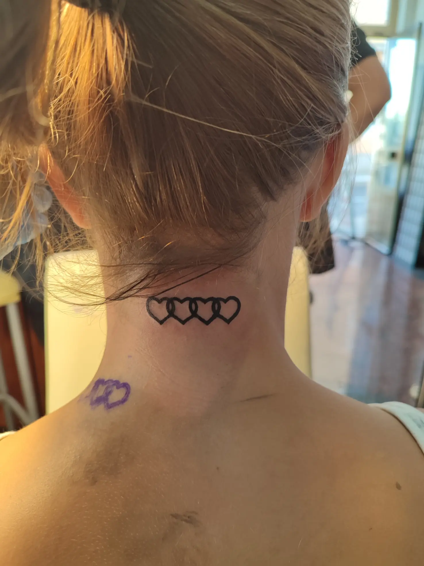 Single needle fine line tattoo work in progress