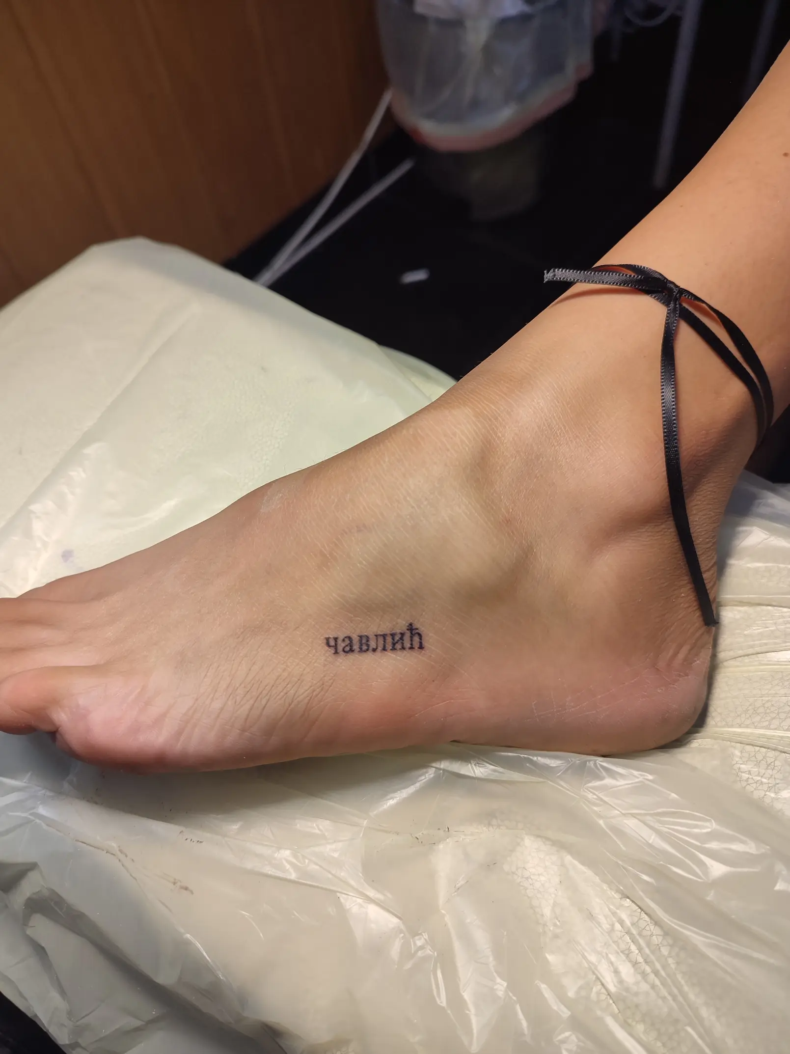 Fine line tattoo done at Midnight Thunder Novalja