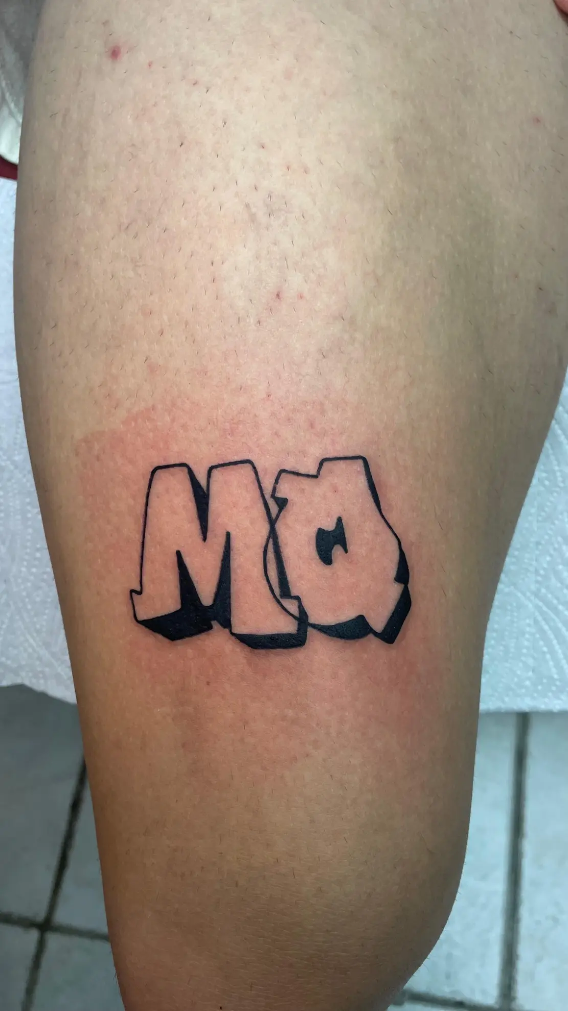 Fine line tattoo done at Midnight Thunder Rovinj