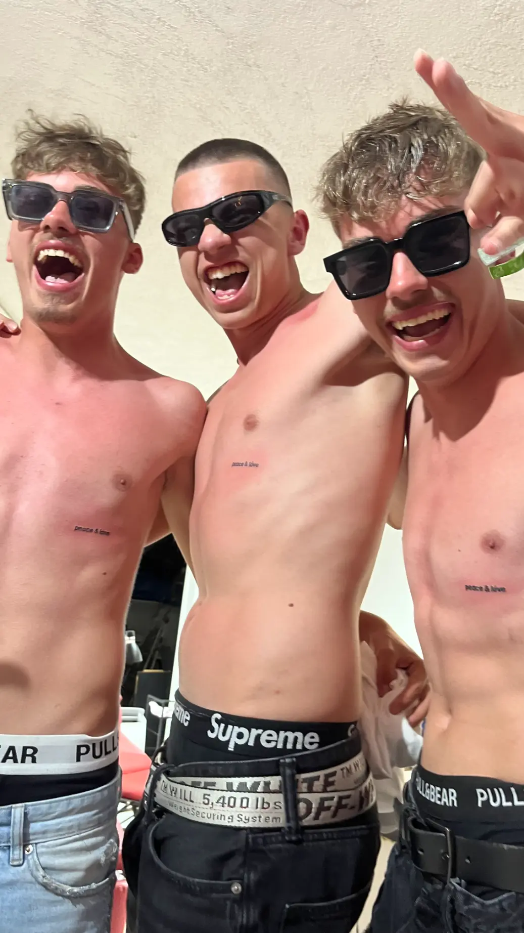 Tattoo session for a friend group