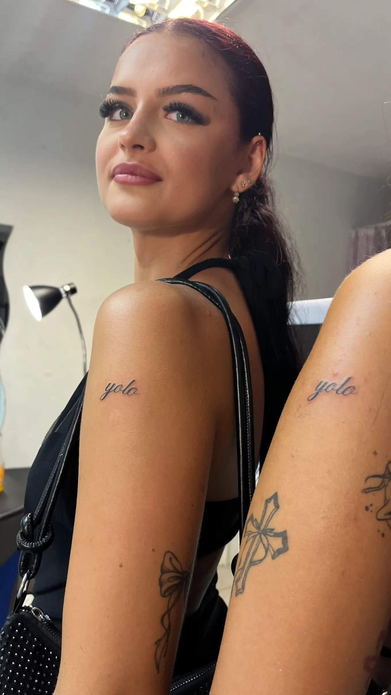New tattoo healing outdoors while traveling