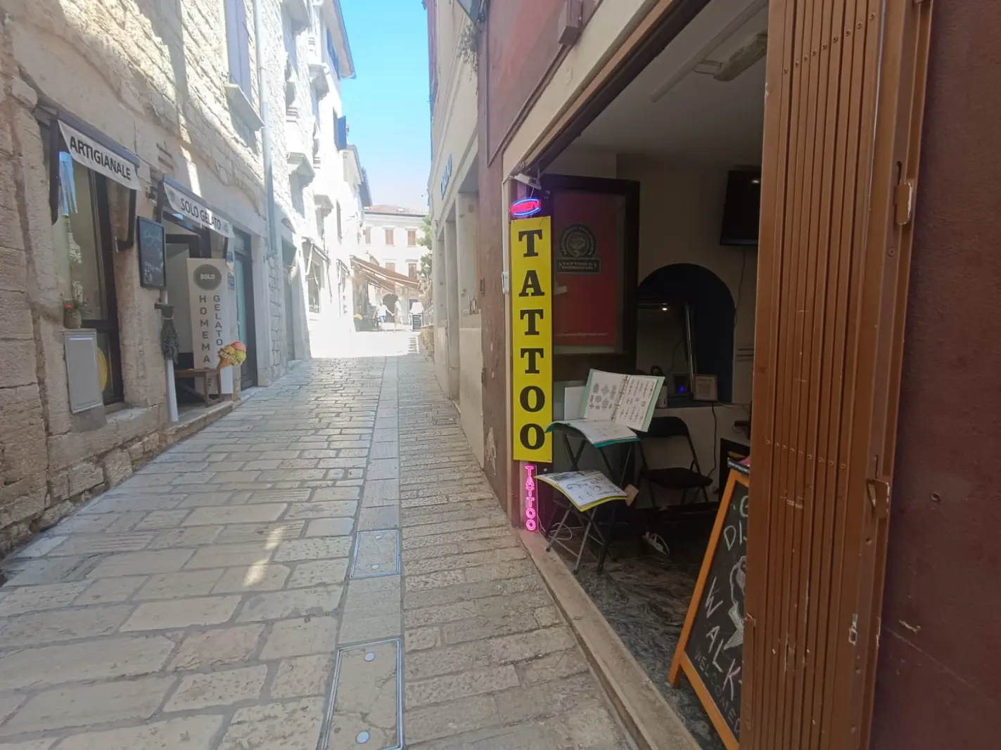 Walk-in tattoo shop in Rovinj, Istria, Croatia
